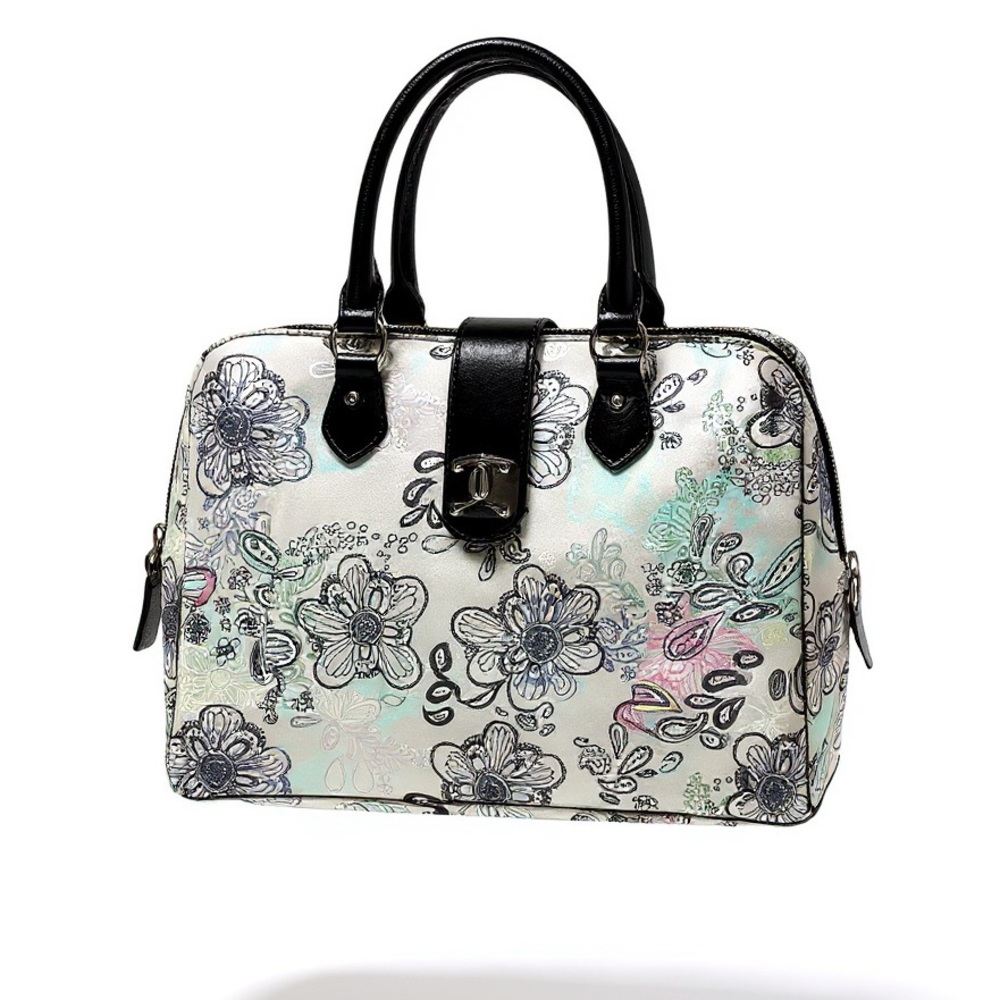 Apt. 9 Floral Patterned Handbag with Black Accents